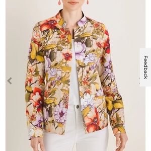 Chicos Reversible Colorful Floral Jacket